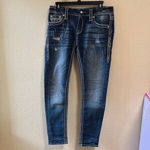 Rock Revival Skinny Bedazzled Jeans Size 28